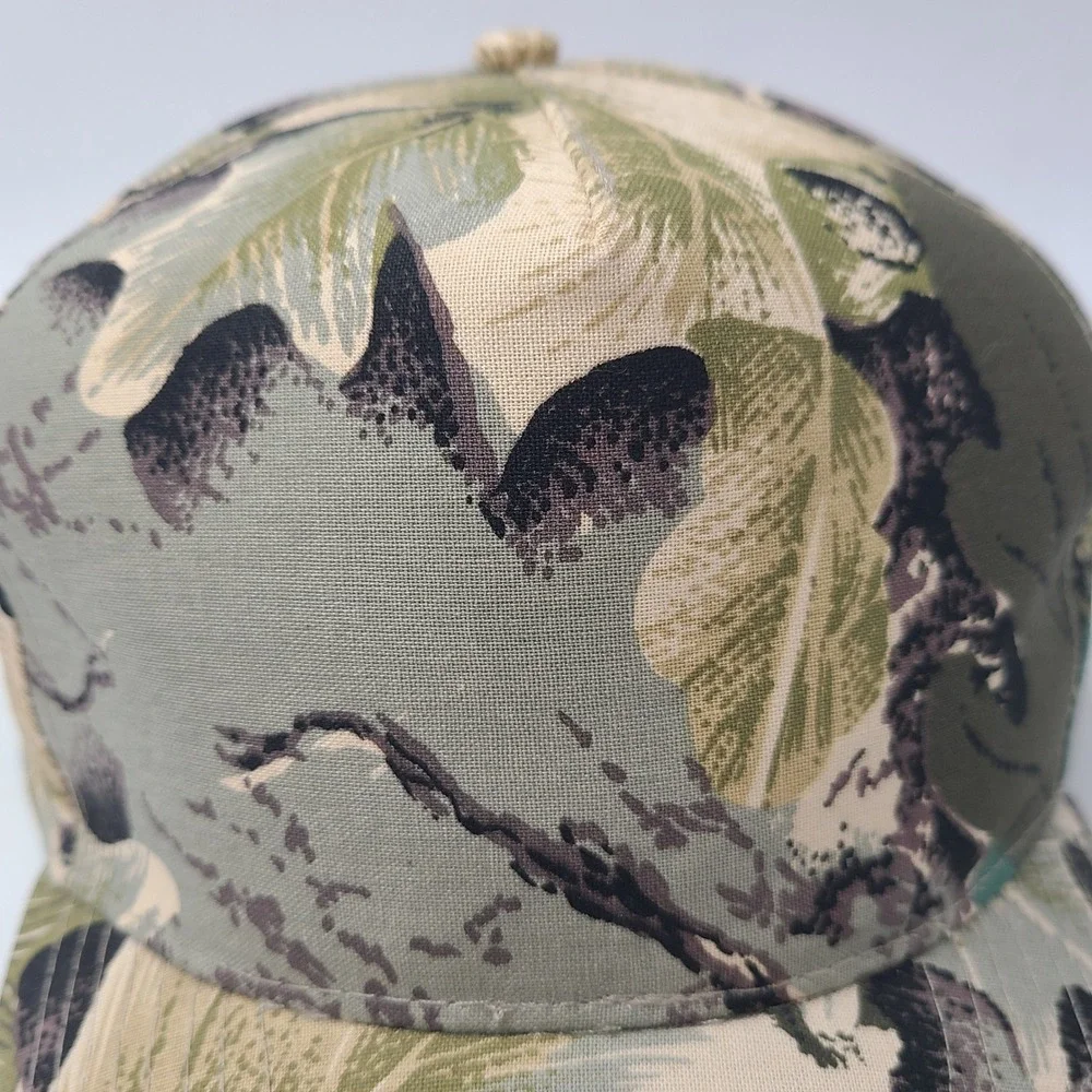 Vintage Camo Hat Snapback Green‎ Beige Blank Plain Camouflage Hunting Outdoors